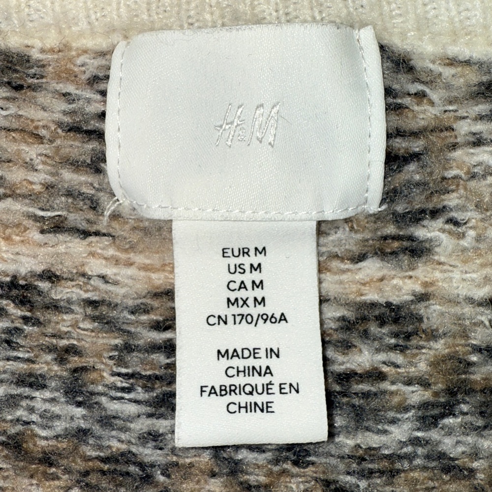 H&M Women’s Fair Isle Jacquard-Knit Cardigan, sz M - Picture 11 of 15